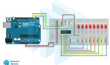 74HC595 Entegresi ile 8 adet Led Kullanımı (Kara Şimşek)